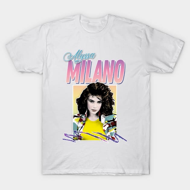 Alyssa Milano / 80s Styled Aesthetic Retro Design T-Shirt by DankFutura